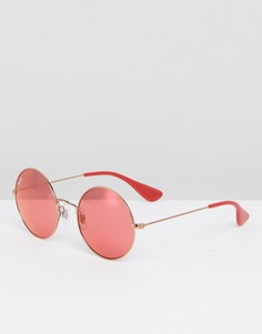 Круглые солнцезащитные очки с красными стеклами Ray Ban - Красный