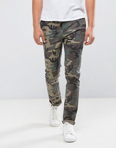 Камуфляжные брюки скинни ASOS - Зеленый