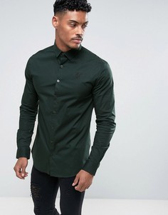 Темно-зеленая обтягивающая рубашка SikSilk - Зеленый