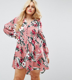 Свободное платье с цветочным принтом Influence Plus - Мульти