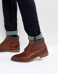 Кожаные ботинки коньячного цвета Steve Madden Quibb - Коричневый