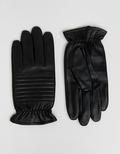 Черные кожаные байкерские перчатки Barneys - Черный Barneys Originals