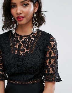 Серьги с искусственным жемчугом ASOS - Золотой