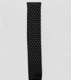 Трикотажный галстук с квадратными концами Heart & Dagger - Черный