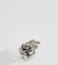 Серебряное кольцо с цветочным дизайном Rock N Rose - Серебряный