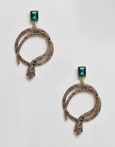 Серьги-кольца со змейками ALDO Crareven - Золотой