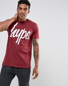 Бордовая футболка с логотипом Hype - Красный
