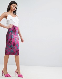 Жаккардовая юбка-карандаш ASOS - Мульти