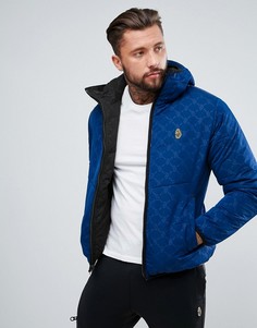 Синяя дутая двусторонняя куртка с капюшоном и логотипом Luke Sport Drake - Синий