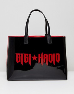 Лакированная сумка-тоут с бумажником Gigi Hadid - Черный Tommy Hilfiger