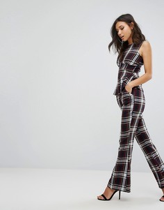 Расклешенные брюки в шотландскую клетку PrettyLittleThing - Мульти