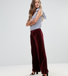 Бархатные брюки с широкими штанинами Vero Moda Petite - Фиолетовый