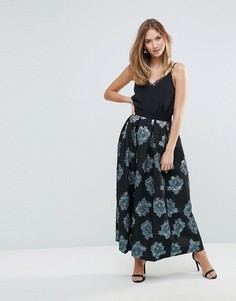 Плиссированная жаккардовая юбка с цветочным узором Closet - Мульти