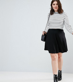 Короткая расклешенная юбка с карманами ASOS CURVE - Черный