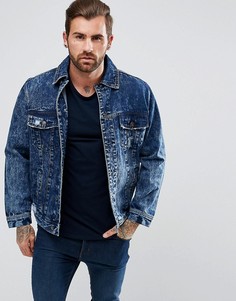 Облегающая джинсовая куртка с рваной отделкой Illusive London - Синий