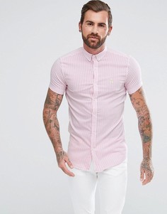 Узкая рубашка в розовую полоску Aces Couture - Розовый