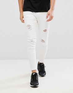 Белые джинсы скинни с рваной отделкой Aces Couture - Белый