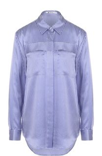 Шелковая блуза прямого кроя в полоску T by Alexander Wang