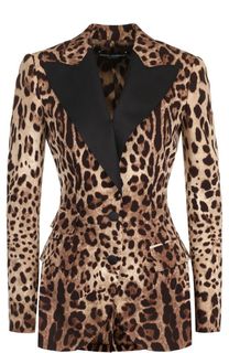 Приталенный жакет с леопардовым принтом Dolce &amp; Gabbana