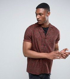 Рубашка классического кроя из вискозы с леопардовым принтом ASOS TALL - Коричневый