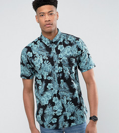 Черная рубашка с пальмами Jacamo TALL - Черный