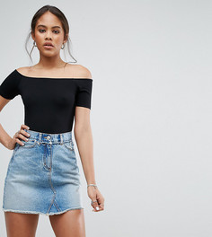 Боди с открытыми плечами и короткими рукавами ASOS TALL - Черный