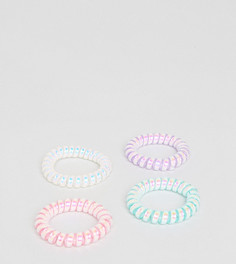 Набор из 4 радужных резинок-спиралек для волос ASOS - Мульти