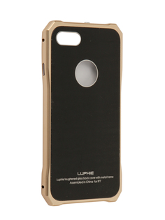 Аксессуар Чехол Luphie для iPhone 7 Toughend Glass Back + Metal Frame Black-Gold PX/LUPH-IPH7-TGBMF-bg