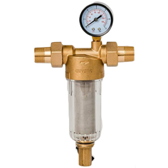 Фильтр для воды Гейзер Бастион 111 3/4 с манометром для холодной воды d60 32671
