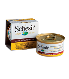 Корм Schesir 0532 Цыпленок с рисом 85g для кошек 132.С178