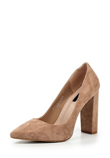 Туфли LOST INK CARLITA LEATHER BLOCK HEEL COURT NUDE