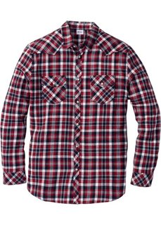Фланелевая рубашка Regular Fit (красный в клетку) Bonprix