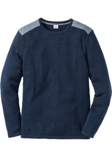 Пуловер Regular Fit (темно-синий) Bonprix