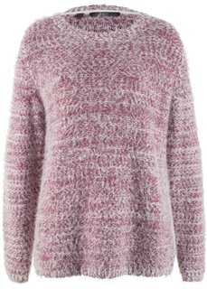 Пуловер с длинным рукавом (матовый ягодный/кремовый) Bonprix