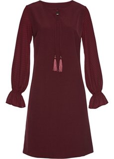 Платье с шифоновыми рукавами (кленово-красный) Bonprix