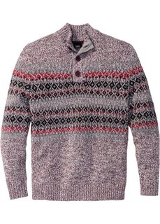 Пуловер Regular Fit на пуговицах (кленово-красный) Bonprix