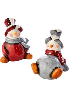 Декоративные фигурки снеговиков Пауль и Петер (2 изд.) (серый/красный/белый) Bonprix