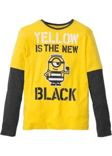 Двухслойная футболка Миньоны (желтый/антрацитовый) Bonprix