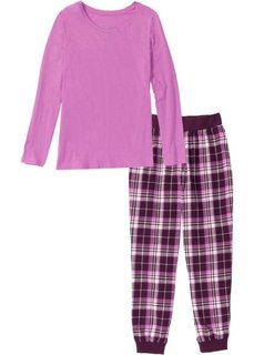 Фланелевая пижама (меланж ярко-розовой сирени с рисунком) Bonprix