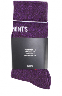 Однотонные носки с логотипом бренда Vetements