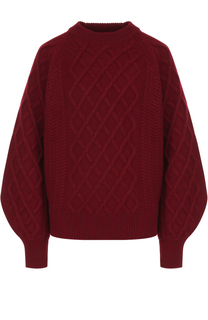Шерстяной пуловер фактурной вязки Victoria Beckham