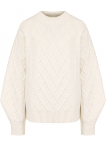 Шерстяной пуловер фактурной вязки Victoria Beckham