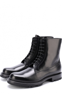 Высокие кожаные ботинки на шнуровке Jil Sander