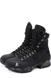 Высокие комбинированные ботинки на шнуровке Premiata