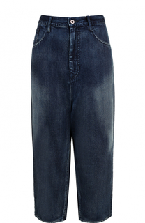 Укороченные джинсы с потертостями Yohji Yamamoto