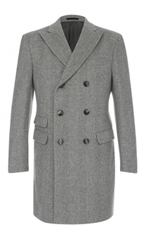 Двубортное шерстяное пальто с остроконечными лацканами Z Zegna