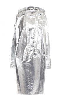 Пальто свободного кроя с металлизированной отделкой Paco Rabanne