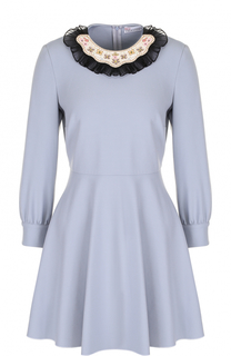 Приталенное мини-платье с декорированным вырезом REDVALENTINO