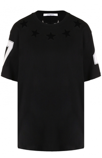 Хлопковая футболка прямого кроя с круглым вырезом Givenchy