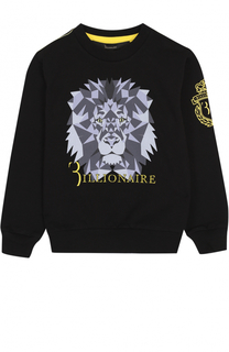 Хлопковый свитшот с принтом и вышивкой Billionaire